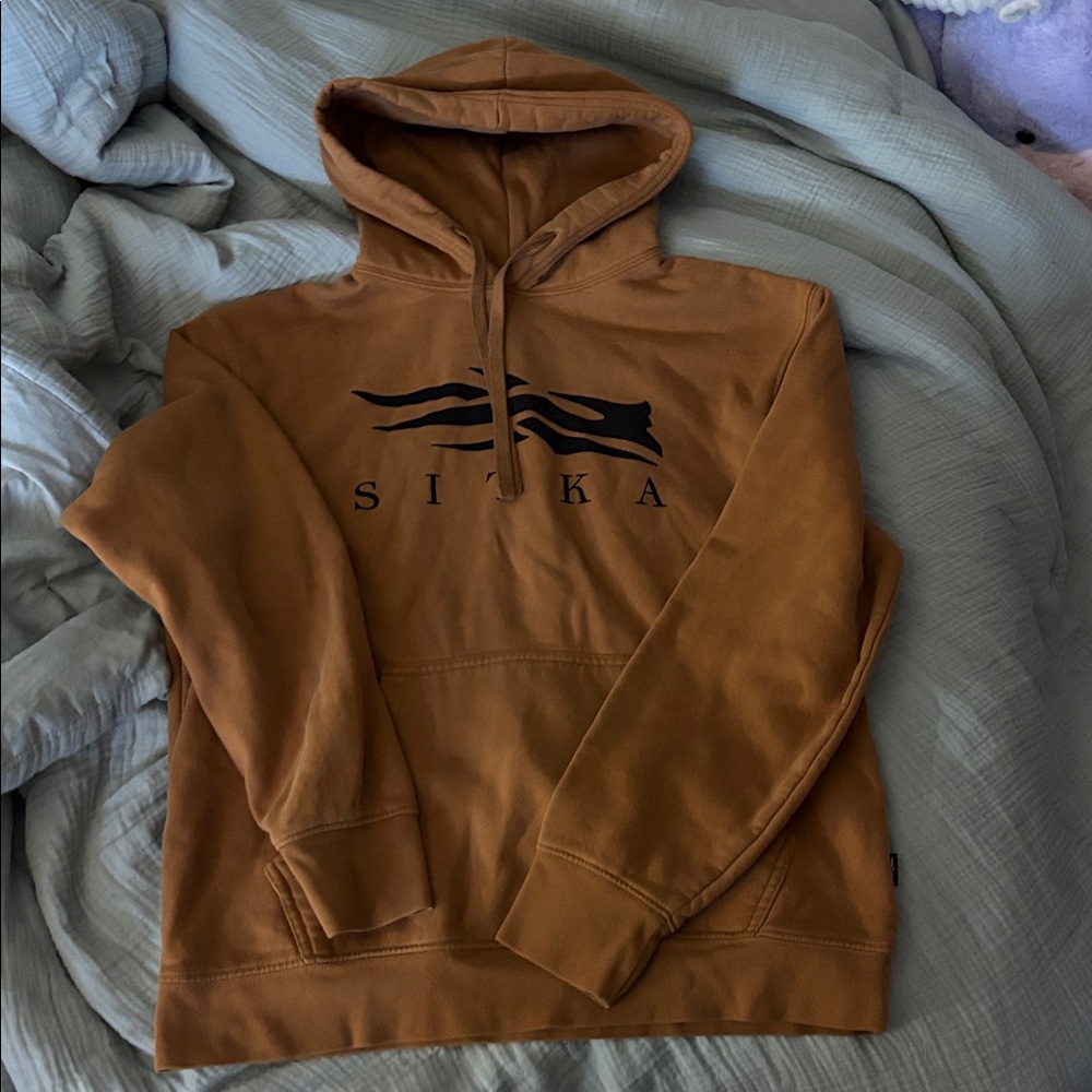 Brown Sitka Hoodie with Black Logo